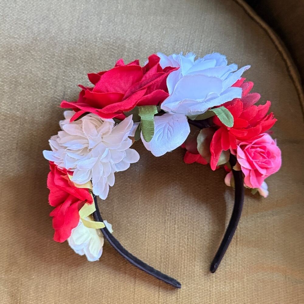 Flower crown red/white
